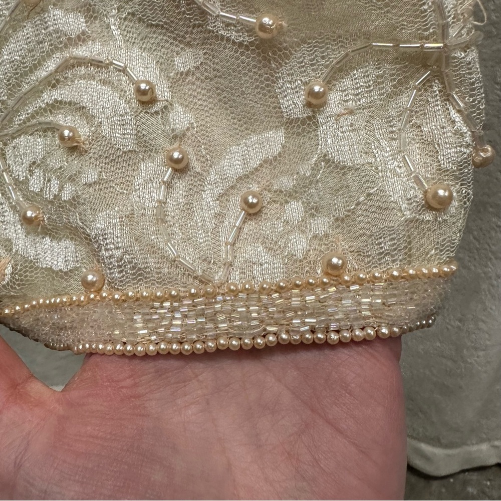 Scala Vintage beaded midi dress women’s 1x champagne mother of bride long sleeve - Picture 10 of 16